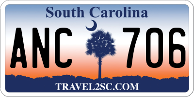 SC license plate ANC706