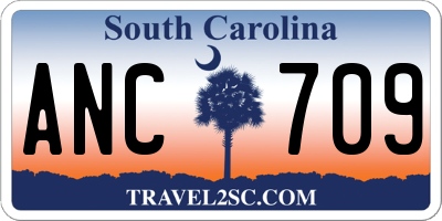 SC license plate ANC709
