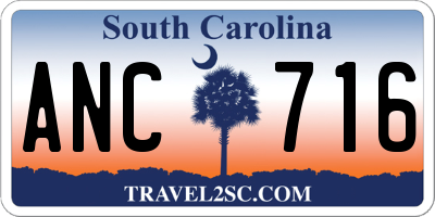 SC license plate ANC716