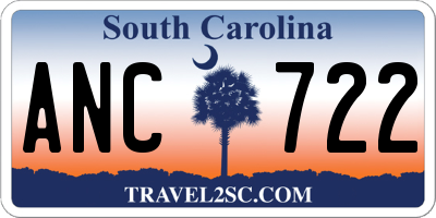 SC license plate ANC722