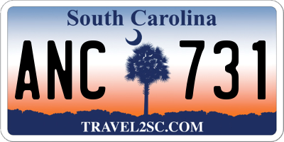 SC license plate ANC731