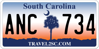 SC license plate ANC734
