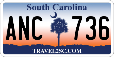 SC license plate ANC736
