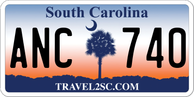 SC license plate ANC740