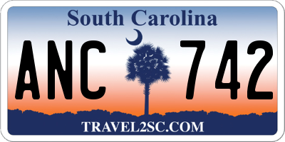 SC license plate ANC742