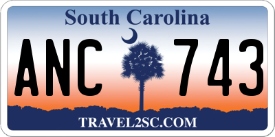 SC license plate ANC743