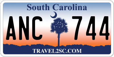 SC license plate ANC744
