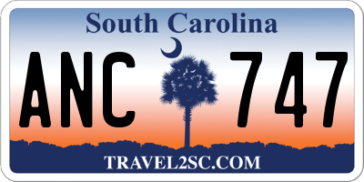 SC license plate ANC747