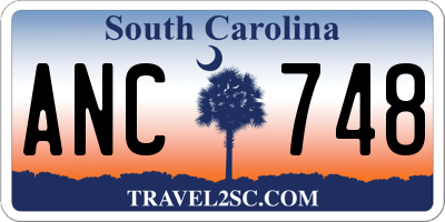 SC license plate ANC748