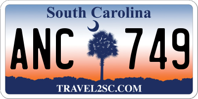 SC license plate ANC749