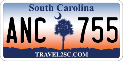 SC license plate ANC755