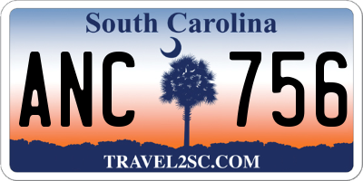 SC license plate ANC756
