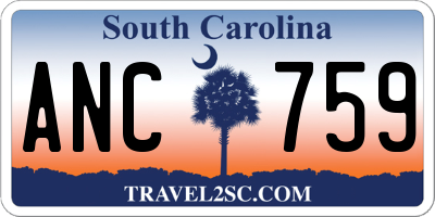 SC license plate ANC759