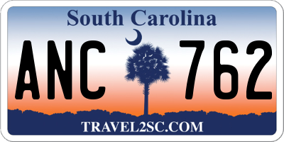 SC license plate ANC762
