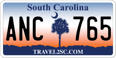 SC license plate ANC765