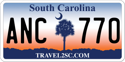 SC license plate ANC770