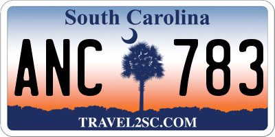 SC license plate ANC783