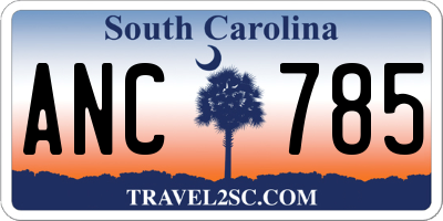 SC license plate ANC785