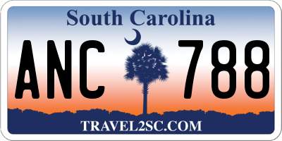 SC license plate ANC788