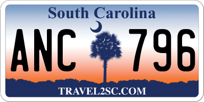 SC license plate ANC796
