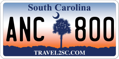 SC license plate ANC800
