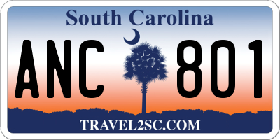 SC license plate ANC801