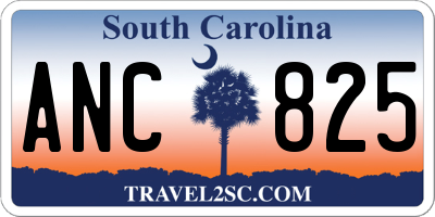 SC license plate ANC825