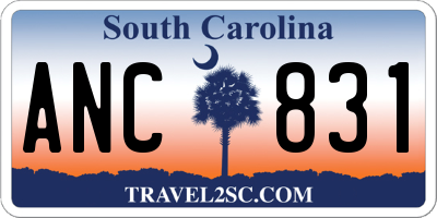 SC license plate ANC831