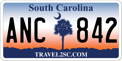 SC license plate ANC842