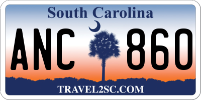 SC license plate ANC860