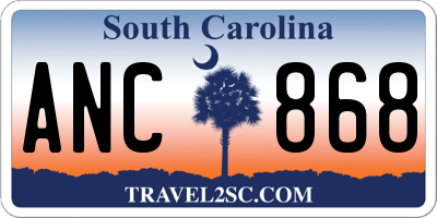 SC license plate ANC868