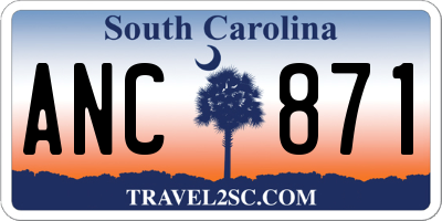 SC license plate ANC871