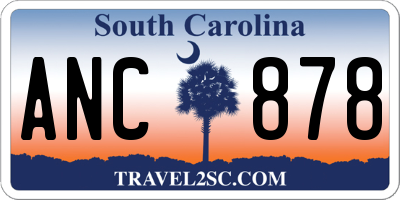 SC license plate ANC878