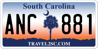 SC license plate ANC881