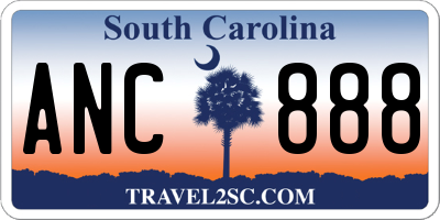 SC license plate ANC888