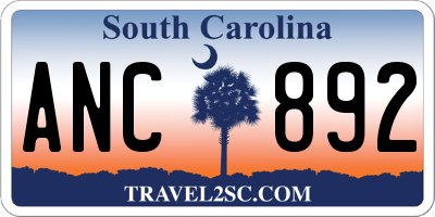 SC license plate ANC892
