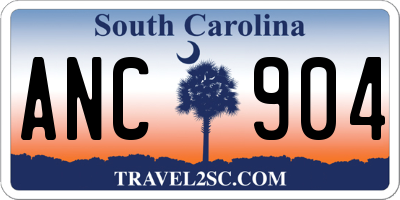 SC license plate ANC904