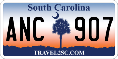 SC license plate ANC907