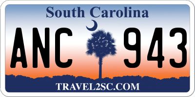SC license plate ANC943