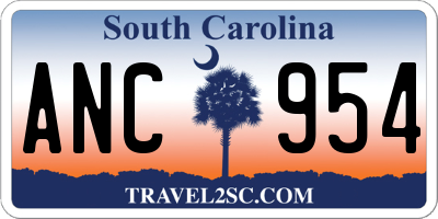SC license plate ANC954