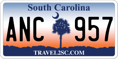 SC license plate ANC957