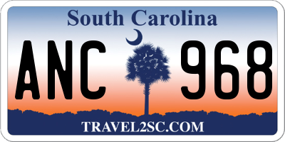 SC license plate ANC968