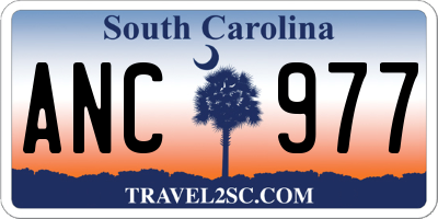 SC license plate ANC977