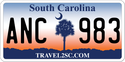 SC license plate ANC983