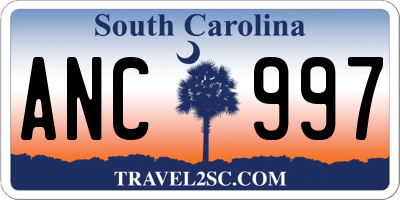 SC license plate ANC997