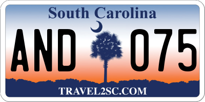 SC license plate AND075