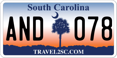 SC license plate AND078