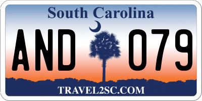 SC license plate AND079