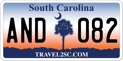SC license plate AND082