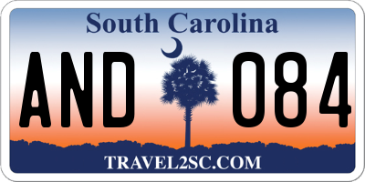 SC license plate AND084